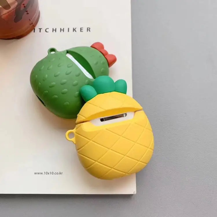 For Apple AirPods 1/2 Generation Universal Couple Avocado And Pineapple Bluetooth Headphone Protective Case Pineapple
