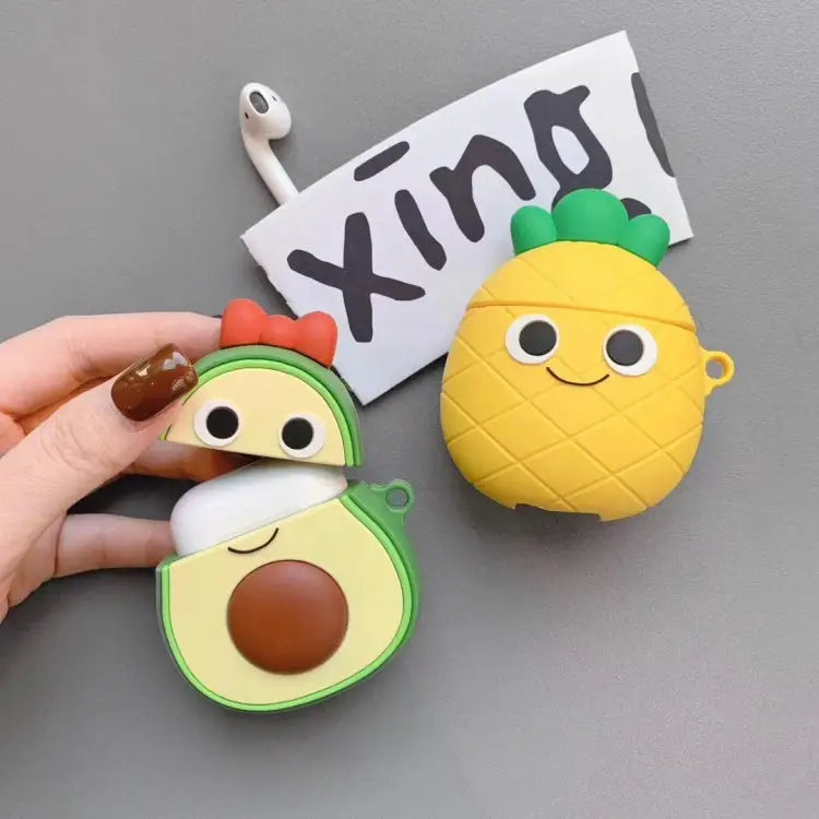 For Apple AirPods 1/2 Generation Universal Couple Avocado And Pineapple Bluetooth Headphone Protective Case Pineapple