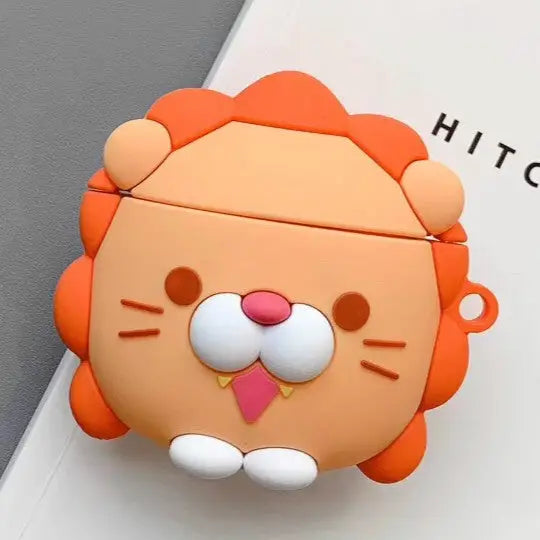 For Apple AirPods 1/2 Generation Universal Wireless Lion And Dinosaur Headphone Holder Bluetooth Protective Case Lion