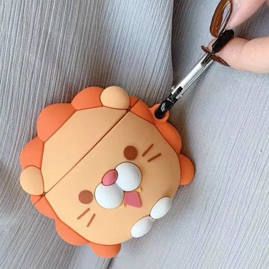 For Apple AirPods 1/2 Generation Universal Wireless Lion And Dinosaur Headphone Holder Bluetooth Protective Case Lion
