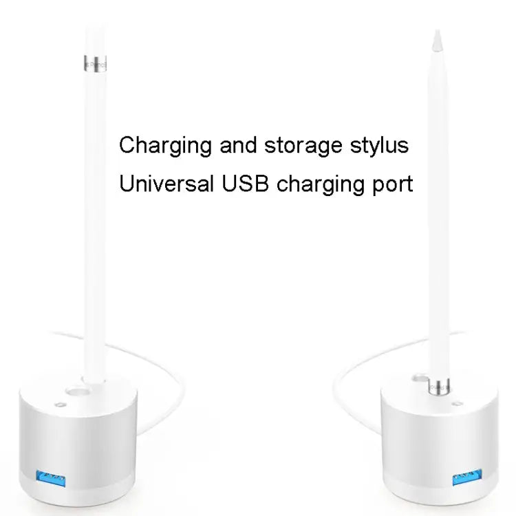 For Apple Pencil 1 USB Charging Adapter Metal Base With LED Indicator A48 Black - A48 Black