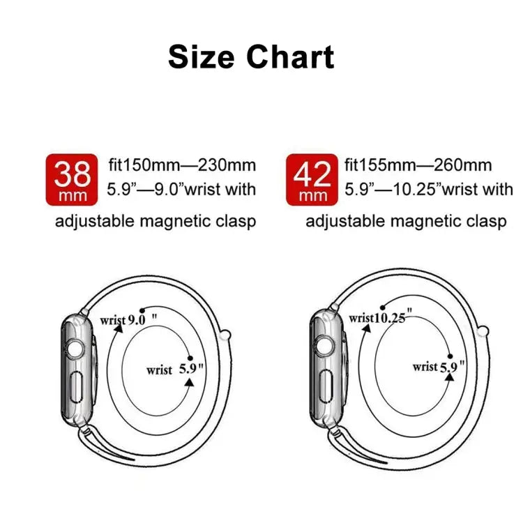 For Apple Watch Series 7 41mm / 6 & SE & 5 & 4 40mm / 3 & 2 & 1 38mm Color-changing Magnetic Nylon Watch Band 40mm