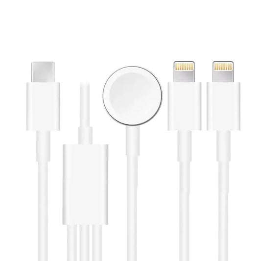 For Apple Watch Series & iPhone 3 in 1 Type-C Magnetic Charging Cable 4ft/1.2m - DS-XB019