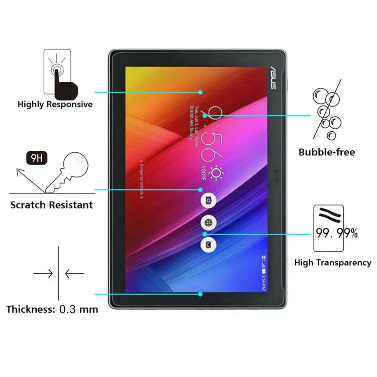 For ASUS ZenPad 10 / Z300 0.3mm 9H Hardness Tempered Glass Screen Film For Z300 - For Z300
