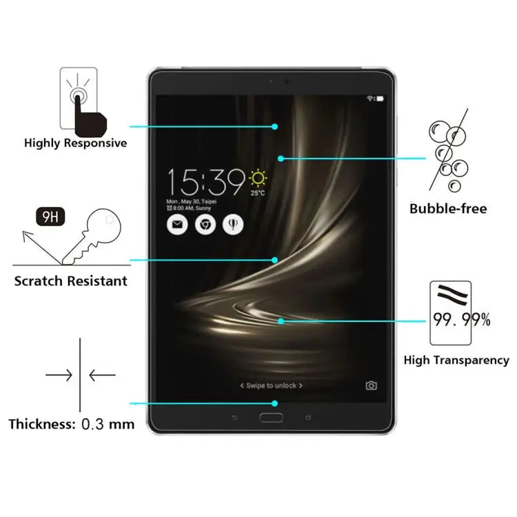 For ASUS ZenPad 3S 10 / Z500 0.3mm 9H Hardness Tempered Glass Screen Film For Z500 - For Z500
