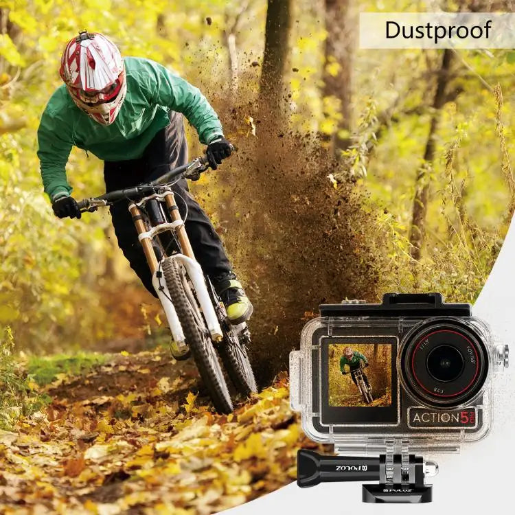 For DJI Osmo Action 5 Pro / 3 / 4 PULUZ 60m Underwater Waterproof Housing Diving Case with Cold Shoe & Buckle Basic