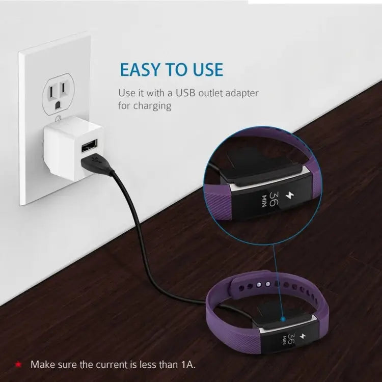 For Fitbit Alta Watch USB Charger Clip Cable with Reset Button Length: 30cm