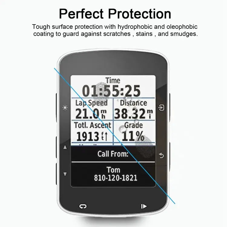 For Garmin Edge 520 0.26mm 2.5D 9H Tempered Glass Film Screen Protector For Garmin Edge 520 - For Garmin Edge 520