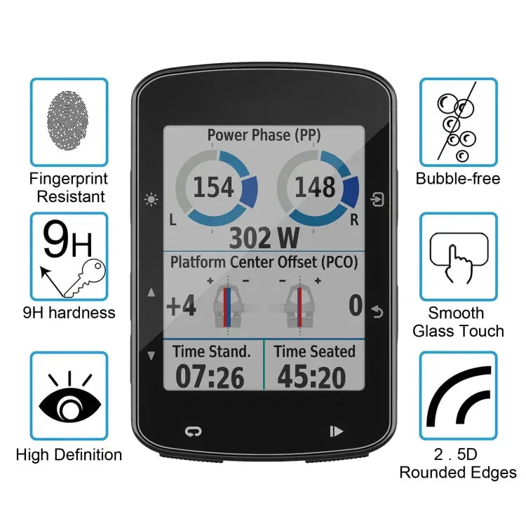 For Garmin Edge 520 Plus 0.26mm 2.5D 9H Tempered Glass Film Screen Protector For Garmin Edge 520 Plus - For Garmin Edge
