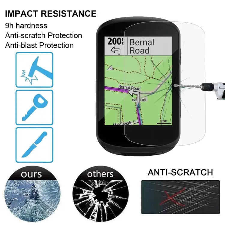 For Garmin Edge 530 0.26mm 2.5D 9H Tempered Glass Film Screen Protector For Garmin Edge 530 - For Garmin Edge 530