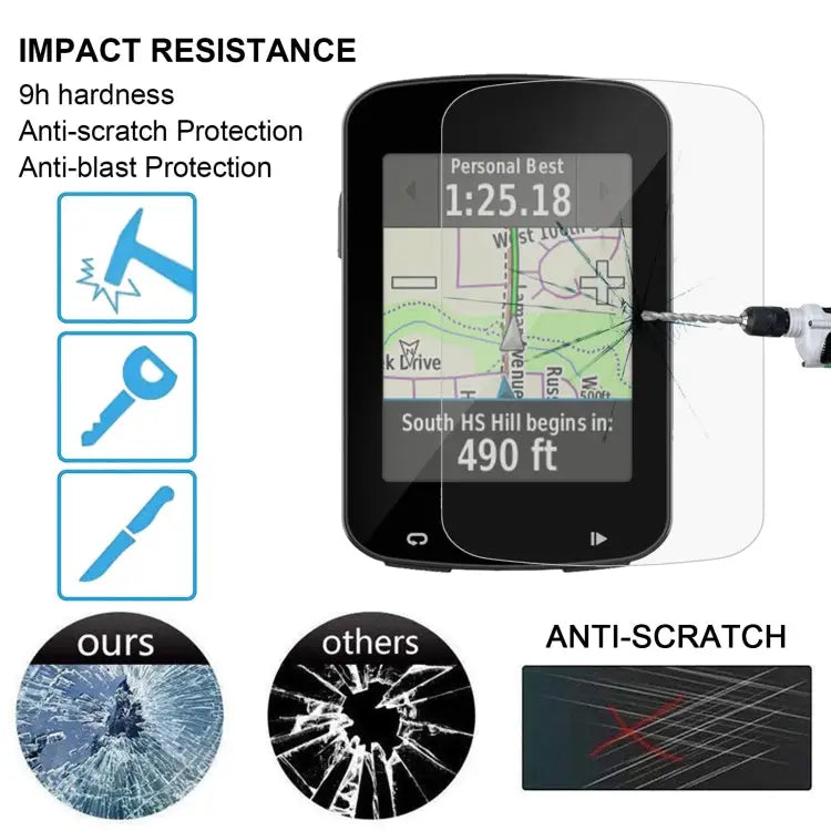 For Garmin Edge 820 0.26mm 2.5D 9H Tempered Glass Film Screen Protector For Garmin Edge 820 - For Garmin Edge 820