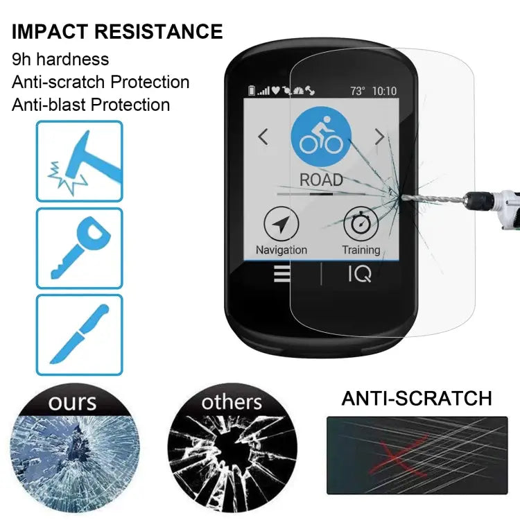 For Garmin Edge 830 0.26mm 2.5D 9H Tempered Glass Film Screen Protector For Garmin Edge 830 - For Garmin Edge 830
