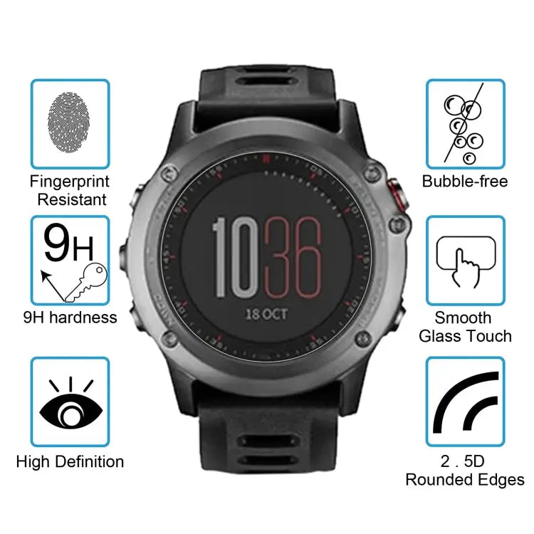 For Garmin Fenix 3 0.26mm 2.5D 9H Tempered Glass Film Screen Protector For Garmin Fenix 3 - For Garmin Fenix 3