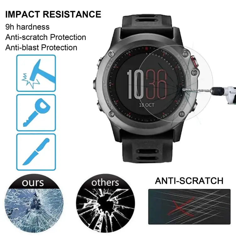 For Garmin Fenix 3 0.26mm 2.5D 9H Tempered Glass Film Screen Protector For Garmin Fenix 3 - For Garmin Fenix 3