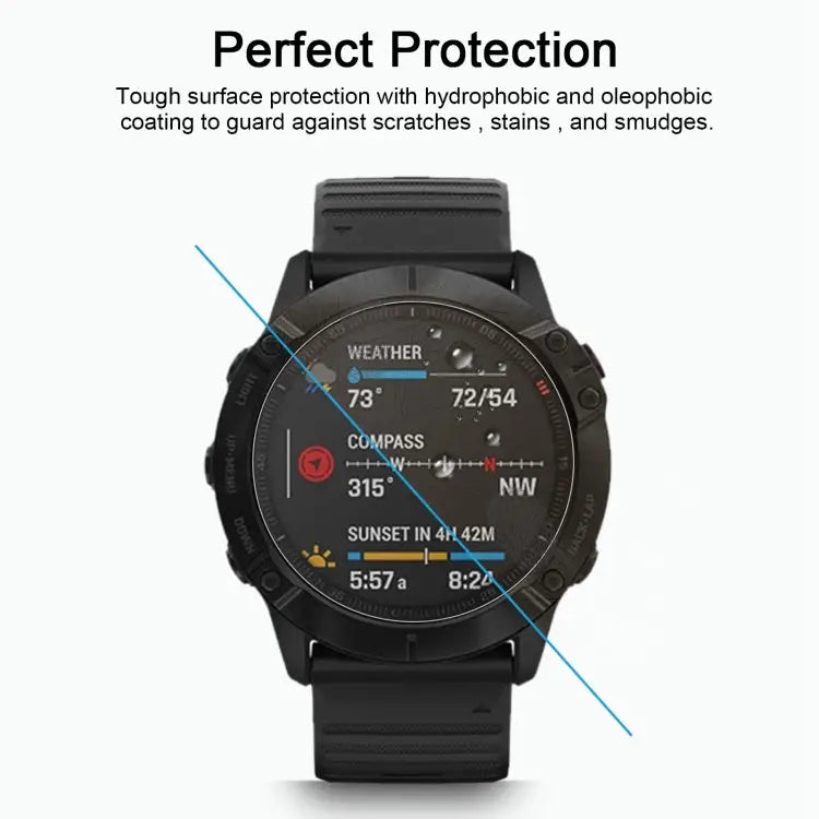 For Garmin Fenix 6 Pro 0.26mm 2.5D 9H Tempered Glass Film Screen Protector For Garmin Fenix 6 Pro - For Garmin Fenix 6