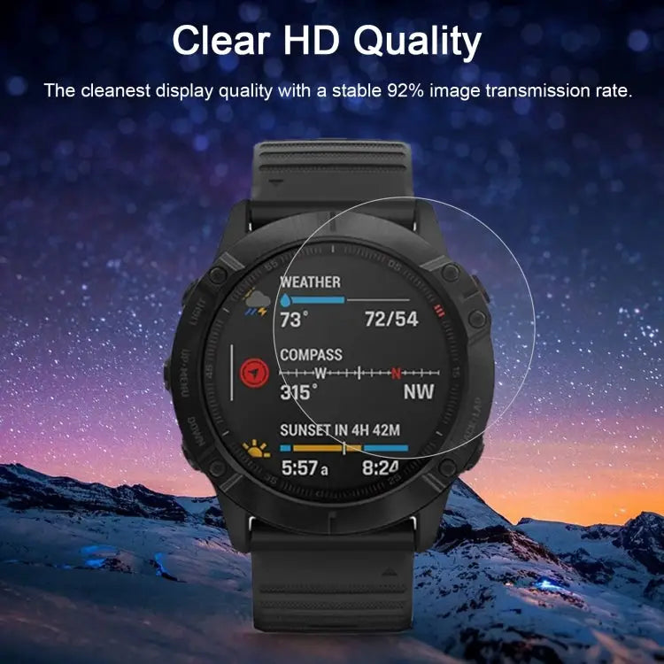For Garmin Fenix 6 Pro 0.26mm 2.5D 9H Tempered Glass Film Screen Protector For Garmin Fenix 6 Pro - For Garmin Fenix 6
