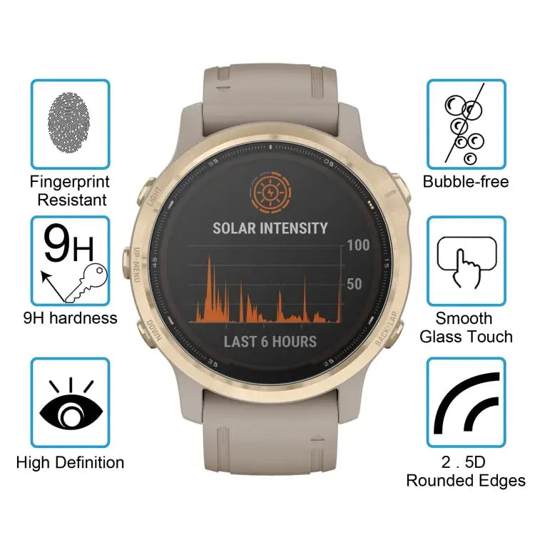For Garmin Fenix 6S Pro 0.26mm 2.5D 9H Tempered Glass Film Screen Protector For Garmin Fenix 6S Pro - For Garmin Fenix