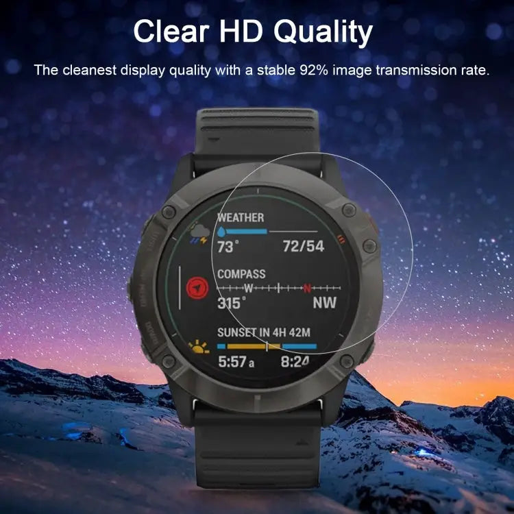 For Garmin Fenix 6X Pro 0.26mm 2.5D 9H Tempered Glass Film Screen Protector For Garmin Fenix 6X Pro - For Garmin Fenix