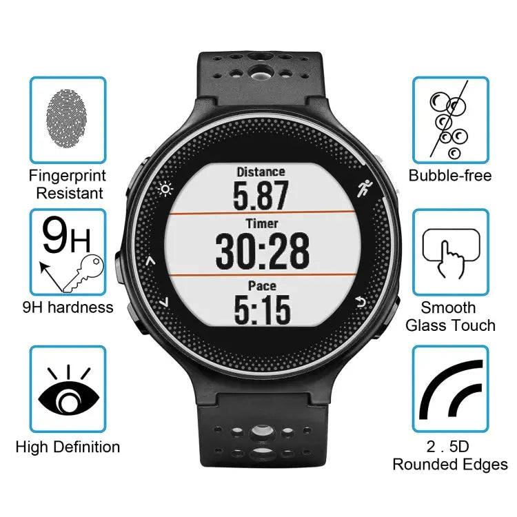 For Garmin Forerunner 235 0.26mm 2.5D 9H Tempered Glass Film Screen Protector For Garmin Forerunner 235 - For Garmin