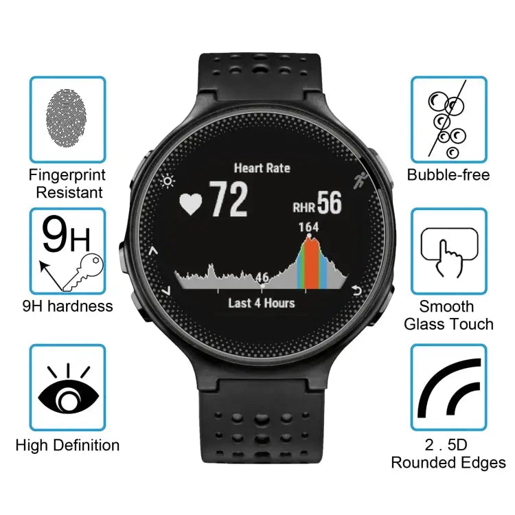 For Garmin Forerunner 235 Lite 0.26mm 2.5D 9H Tempered Glass Film Screen Protector For Garmin Forerunner 235 Lite