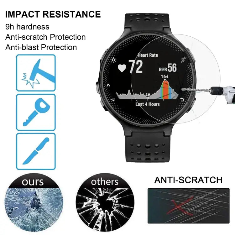 For Garmin Forerunner 235 Lite 0.26mm 2.5D 9H Tempered Glass Film Screen Protector For Garmin Forerunner 235 Lite