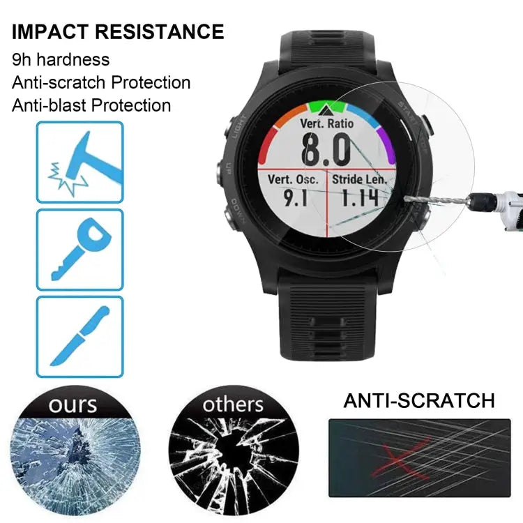 For Garmin Forerunner 635 0.26mm 2.5D 9H Tempered Glass Film Screen Protector For Garmin Forerunner 635 - For Garmin