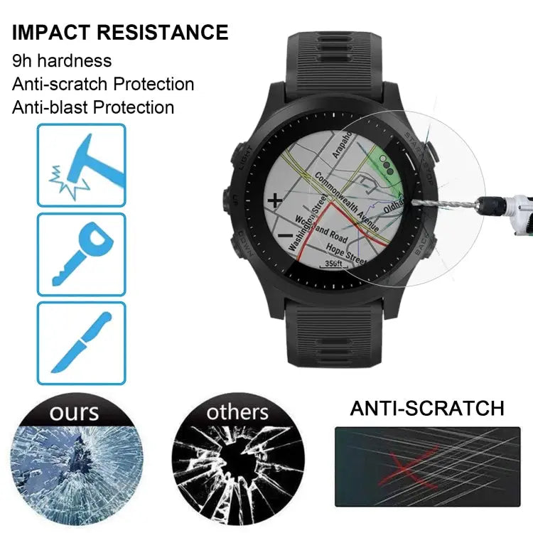 For Garmin Forerunner 945 0.26mm 2.5D 9H Tempered Glass Film Screen Protector For Garmin Forerunner 945 - For Garmin