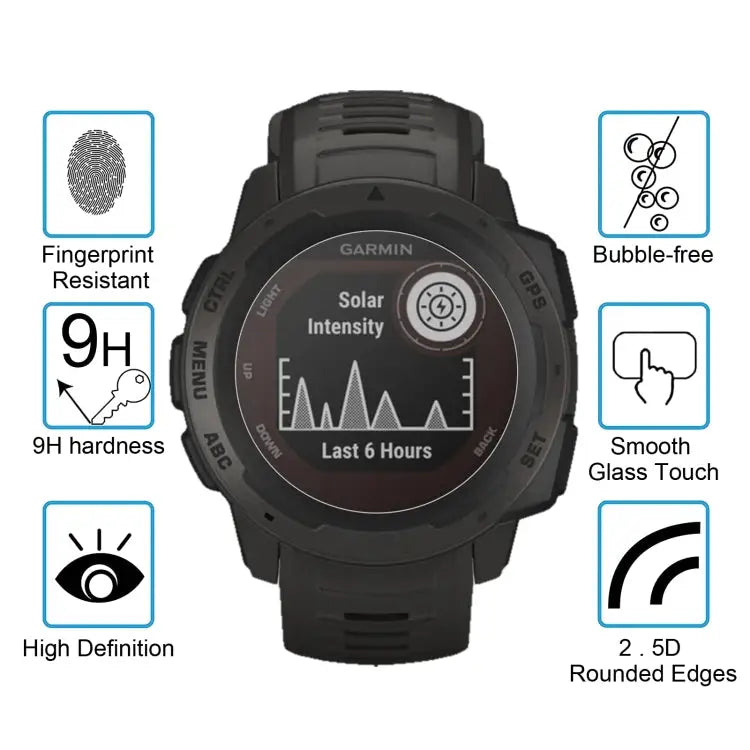 For Garmin Instinct 0.26mm 2.5D 9H Tempered Glass Film Screen Protector For Garmin Instinct - For Garmin Instinct