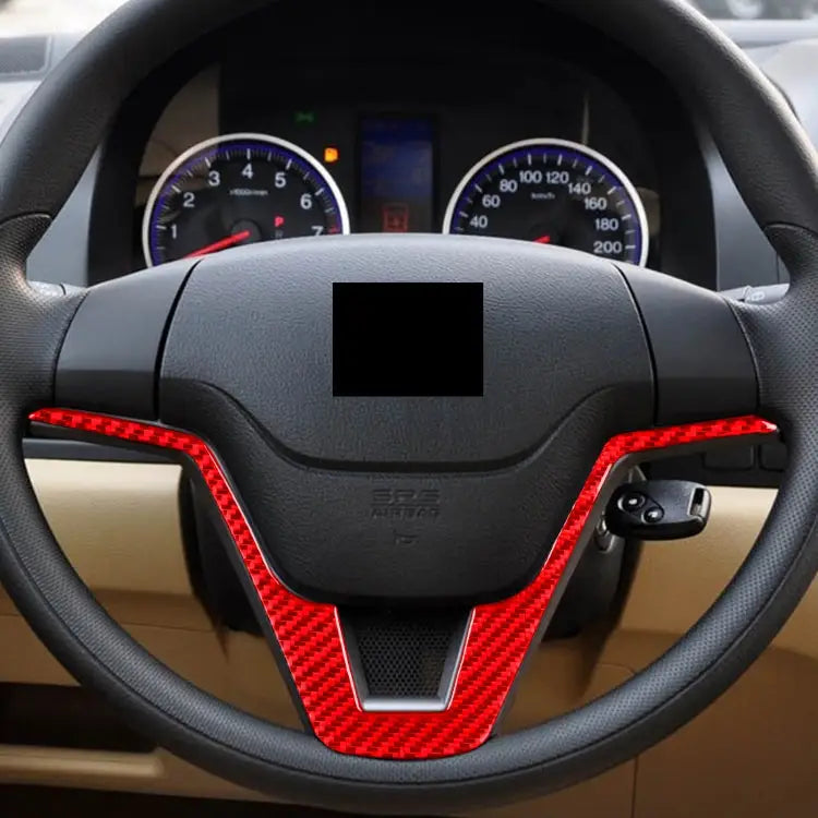 For Honda CRV 2007-2011 Carbon Fiber Car Steering Wheel Decorative Sticker Left Drive Car Steering Wheel - Car Steering