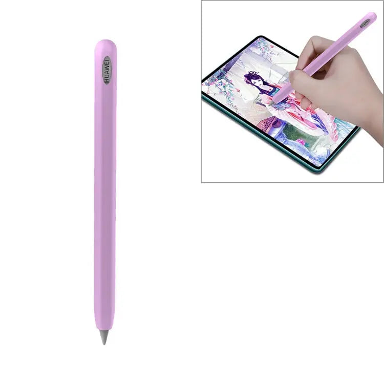 For Huawei M-pencil Stylus Touch Pen Integrated Non-slip Silicone Protective Cover - Light Purple - Apple Accessories
