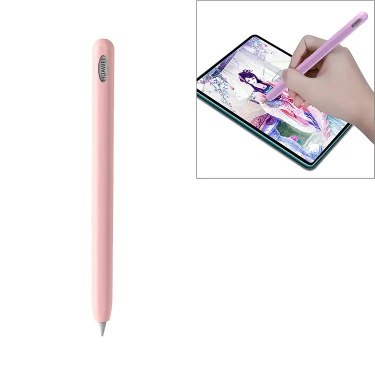 For Huawei M-pencil Stylus Touch Pen Integrated Non-slip Silicone Protective Cover - Pink - Apple Accessories