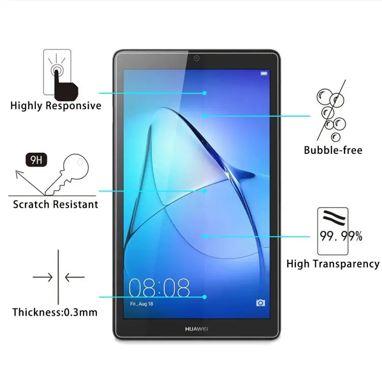 For HUAWEI MediaPad T3 7.0 inch 0.3mm 9H Surface Hardness Full Screen Tempered Glass Screen Protector For T3 7.0