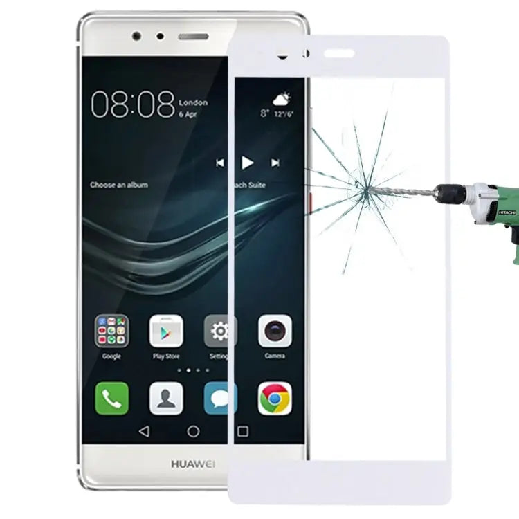For Huawei P9 Plus 0.26mm 9H Surface Hardness Explosion-proof Silk-screen Tempered Glass Full Screen Film - White