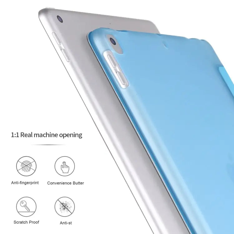 For iPad 10.2 inch 2019 / iPad Pro 10.5 inch Three-folding Surface PU Leather TPU Matte Soft Bottom Case with Holder &