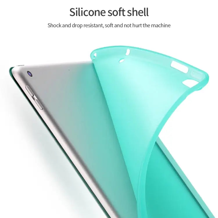 For iPad 10.2 inch 2019 / iPad Pro 10.5 inch Three-folding Surface PU Leather TPU Matte Soft Bottom Case with Holder &