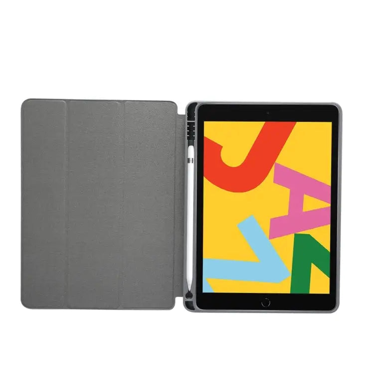 For iPad 10.2 inch Marble Texture Pattern Horizontal Flip Leather Case with Three-folding Holder & Pen Slot & Sleep