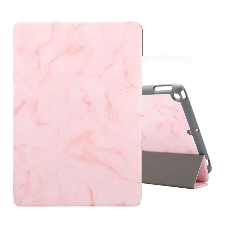 For iPad 10.2 inch Marble Texture Pattern Horizontal Flip Leather Case with Three-folding Holder & Pen Slot & Sleep