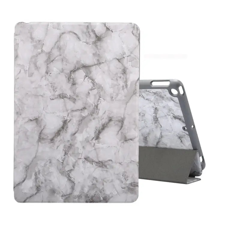 For iPad 10.2 inch Marble Texture Pattern Horizontal Flip Leather Case with Three-folding Holder & Pen Slot & Sleep