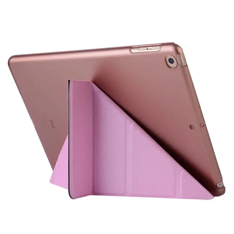 For iPad 10.2 inch Silk Texture Horizontal Deformation Flip Leather Case with Holder - Apple Accessories