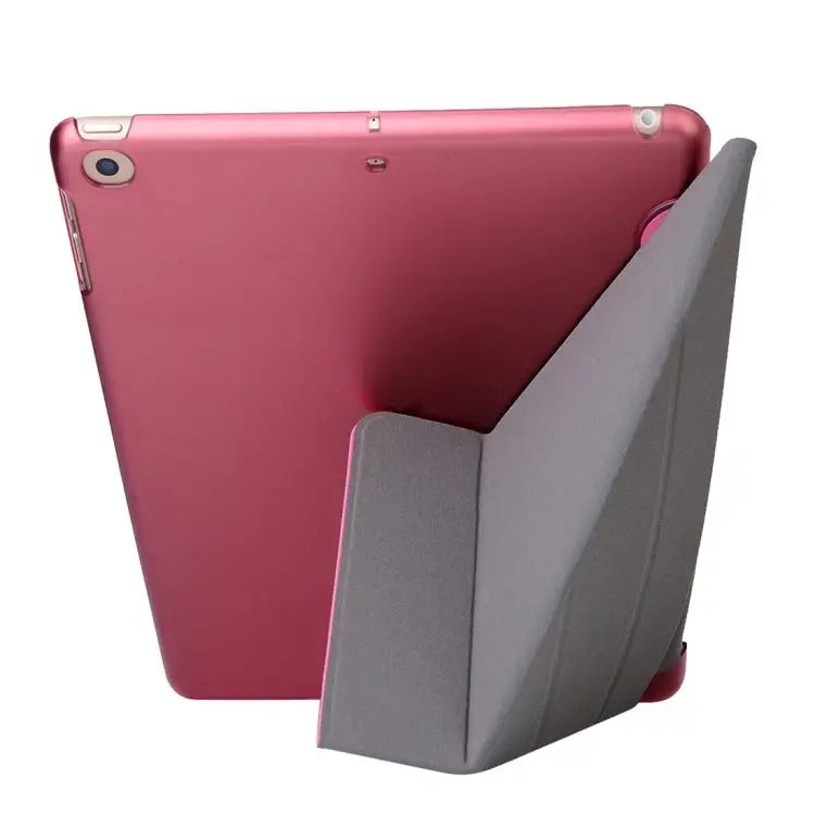 For iPad 10.2 inch Silk Texture Horizontal Deformation Flip Leather Case with Holder - Apple Accessories