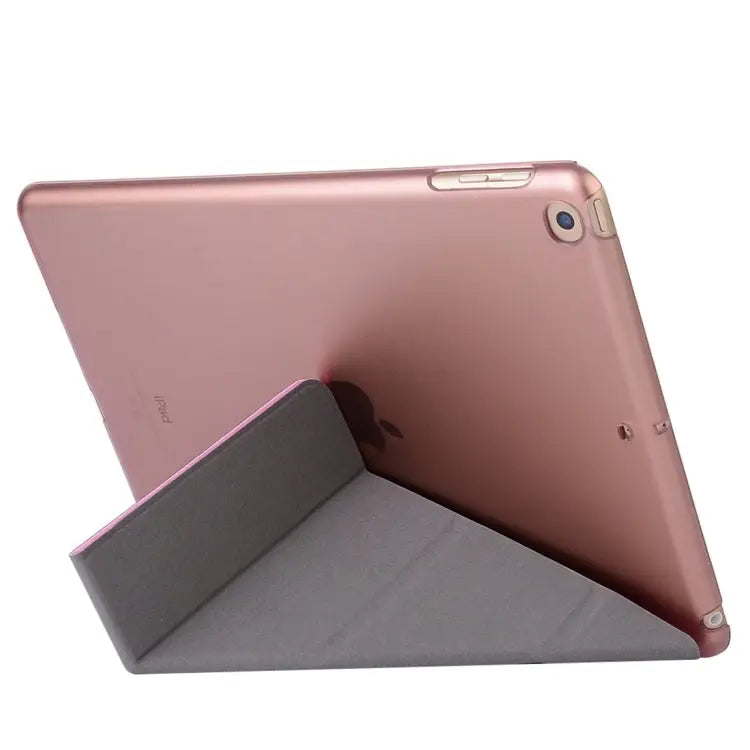 For iPad 10.2 inch Silk Texture Horizontal Deformation Flip Leather Case with Holder - Apple Accessories