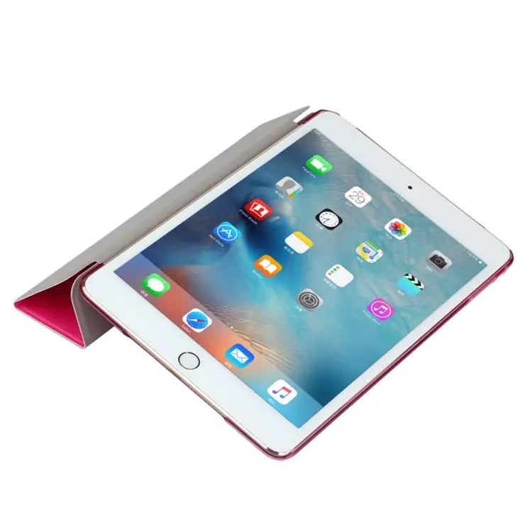 For iPad 10.2 inch Silk Texture Horizontal Flip Magnetic PU Leather Case with Three-folding Holder & Sleep / Wake-up