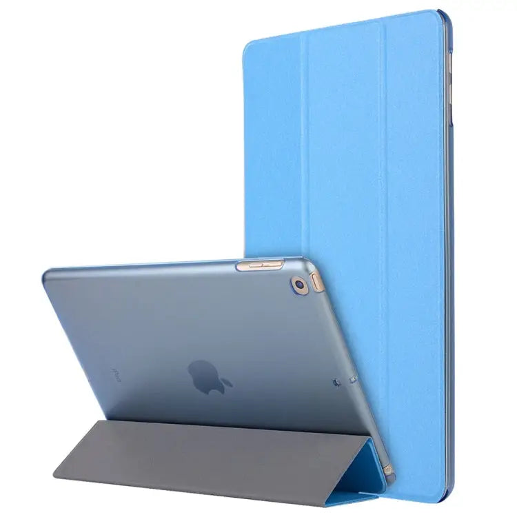 For iPad 10.2 inch Silk Texture Horizontal Flip Magnetic PU Leather Case with Three-folding Holder & Sleep / Wake-up