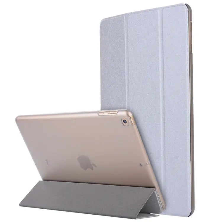 For iPad 10.2 inch Silk Texture Horizontal Flip Magnetic PU Leather Case with Three-folding Holder & Sleep / Wake-up