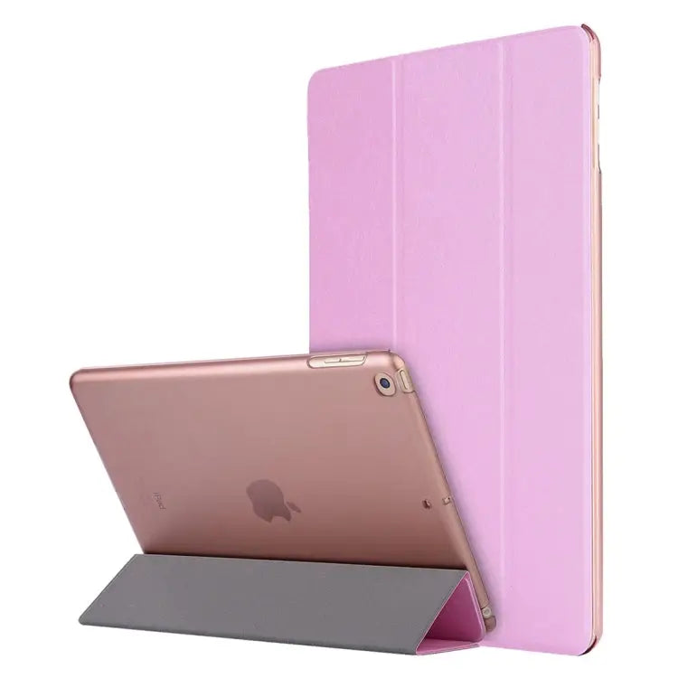 For iPad 10.2 inch Silk Texture Horizontal Flip Magnetic PU Leather Case with Three-folding Holder & Sleep / Wake-up