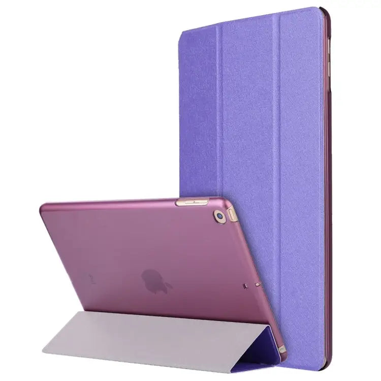 For iPad 10.2 inch Silk Texture Horizontal Flip Magnetic PU Leather Case with Three-folding Holder & Sleep / Wake-up