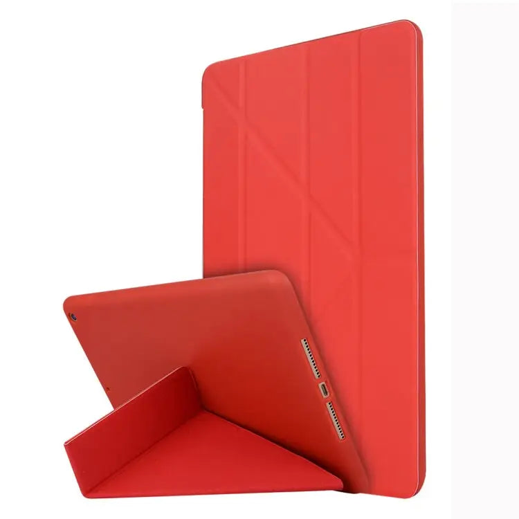 For iPad 10.2 inch TPU Horizontal Deformation Flip Leather Case with Holder - Red - Apple Accessories