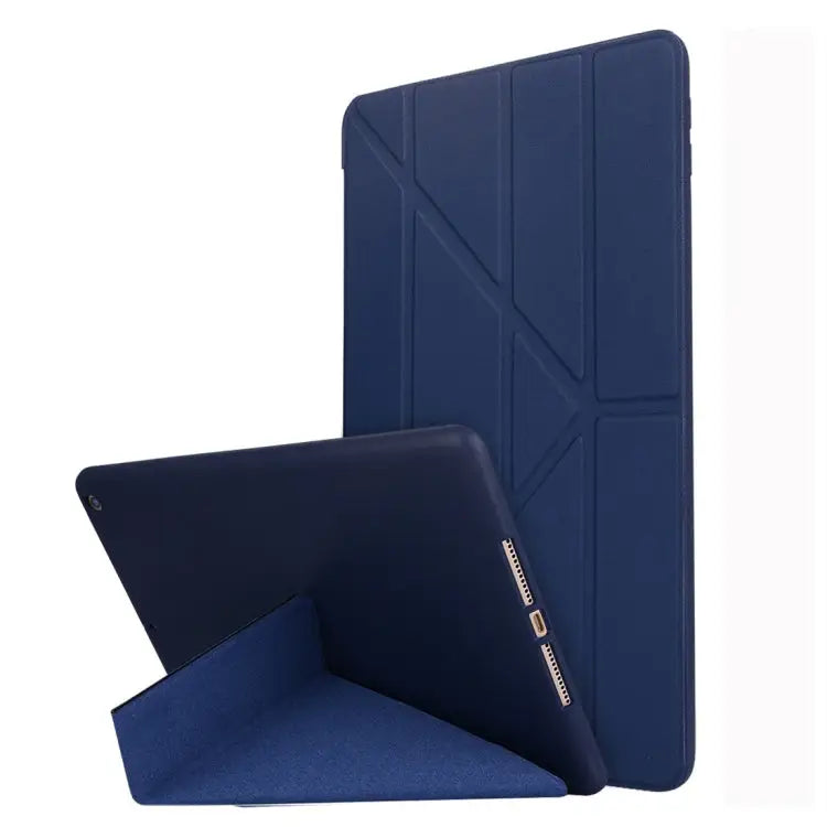 For iPad 10.2 inch TPU Horizontal Deformation Flip Leather Case with Holder - Blue - Apple Accessories