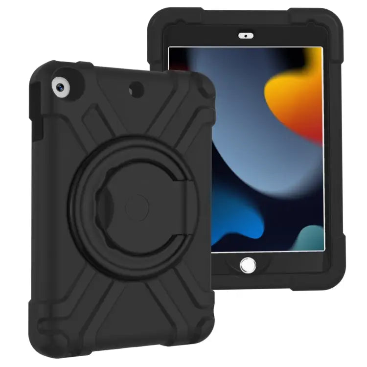 For iPad 10.2 PC + Silicone Shockproof Combination Case with 360 Degree Rotating Holder & Handle For iPad 10.2