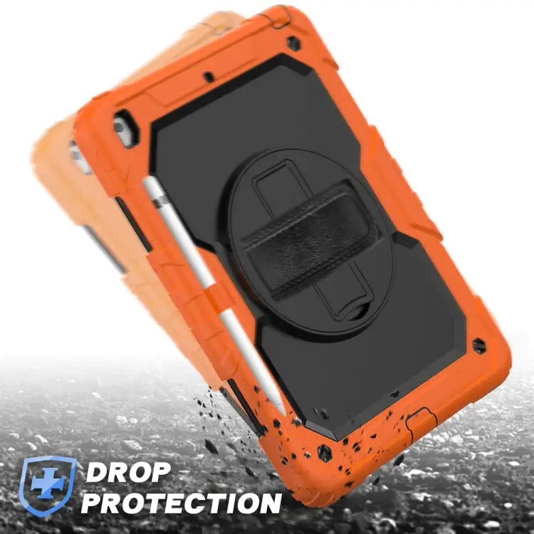 For iPad 10.2 Shockproof Colorful Silica Gel + PC Protective Case with Holder & Shoulder Strap & Hand Strap & Pen Slot